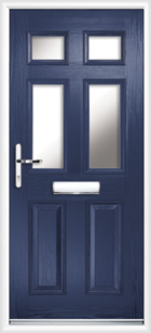 2 Panel 4 Glazed Composite Front Door Blue