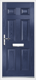6 Panel Composite Front Door Blue
