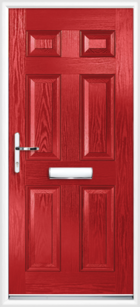 6 Panel Composite Front Door Red