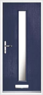 1 Long Rectangle Glazed Composite Front Door Blue