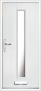 1 Long Rectangle Glazed Composite Front Door White