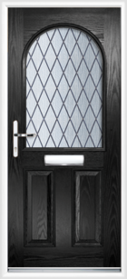 2 Panel Half Arch Diamond Composite Door Black