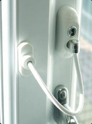 White UAP Window and Door Safety Restrictor Cable