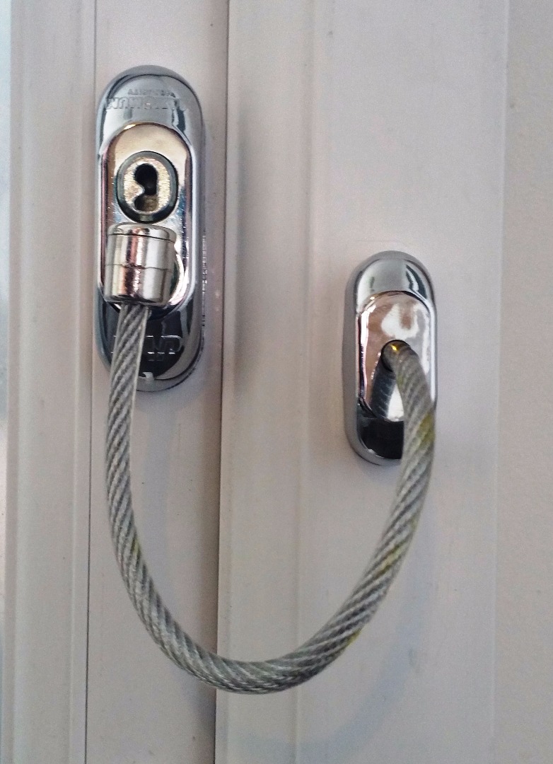 Chrome UAP Window and Door Safety Restrictor Cable