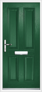 4 Panel Composite Front Door, Green