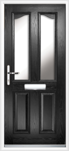 2 Panel 2 Glazed Eyebrow Composite Front Door Black