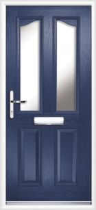 2 Panel 2 Glazed Eyebrow Composite Front Door Blue