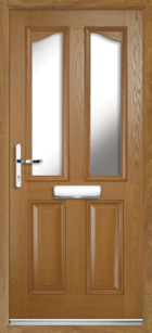 2 Panel 2 Glazed Eyebrow Composite Front Door Oak