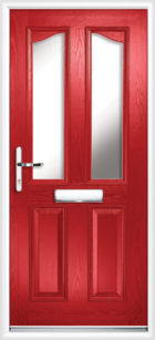 2 Panel 2 Glazed Eyebrow Composite Front Door Red