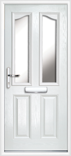 2 Panel 2 Glazed Eyebrow Composite Front Door White