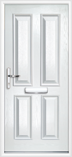 4 Panel Composite Front Door, White