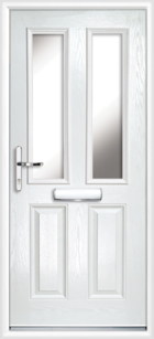 2 Panel 2 Glazed Composite Front Door White