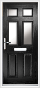 2 Panel 4 Glazed Composite Front Door Black