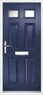 4 Panel 2 Glazed Composite Front Door Blue