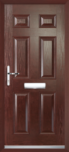 6 Panel Composite Front Door Rosewood