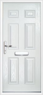 6 Panel Composite Front Door White