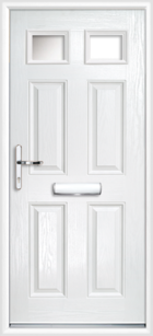 4 Panel 2 Glazed Composite Front Door White