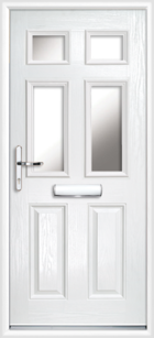 2 Panel 4 Glazed Composite Front Door White