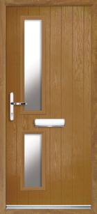 2 Rectangle Glazed Composite Front Door Oak