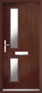 2 Rectangle Glazed Composite Front Door Rosewood