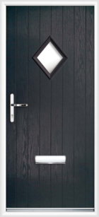 1 Diamond Glazed Composite Front Door Black