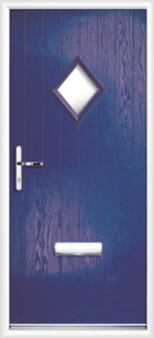 1 Diamond Glazed Composite Front Door Blue