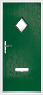 1 Diamond Glazed Composite Front Door Green