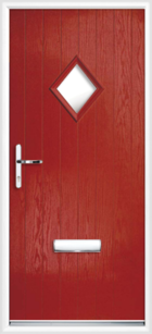 1 Diamond Glazed Composite Front Door Red