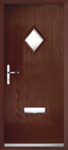 1 Diamond Glazed Composite Front Door Rosewood