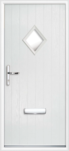 1 Diamond Glazed Composite Front Door White