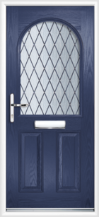 2 Panel Half Arch Diamond Composite Door Blue