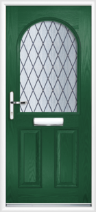 2 Panel Half Arch Diamond Composite Door Green