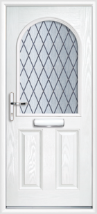 2 Panel Half Arch Diamond Composite Door White