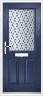 2 Panel Half Diamond Composite Door Blue