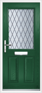 2 Panel Half Diamond Composite Door Green