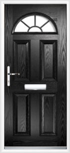 4 Panel Half Moon Georgian Composite Front Door Black