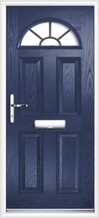 4 Panel Half Moon Georgian Composite Front Door Blue