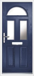 2 Panel 3 Half Moon Glazed Composite Front Door Blue