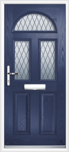 2 Panel 3 Half Moon Diamond Composite Front Door Blue