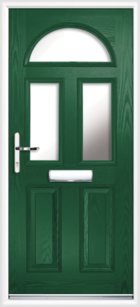 2 Panel 3 Half Moon Glazed Composite Front Door Green