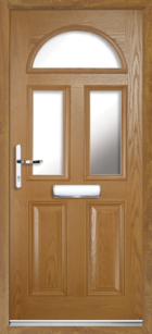 2 Panel 3 Half Moon Glazed Composite Front Door Oak