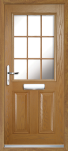 2 Panel Half Georgian Glazed Composite Door Oak