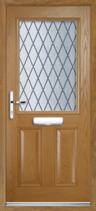 2 Panel Half Diamond Composite Door Oak