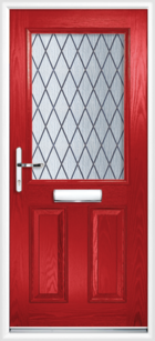 2 Panel Half Diamond Composite Door Red