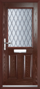 2 Panel Half  Diamond Composite Door Rosewood