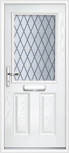 2 Panel Half Diamond Composite Door White